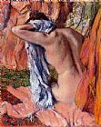 Edgar Degas Famous Paintings - After the Bath VII